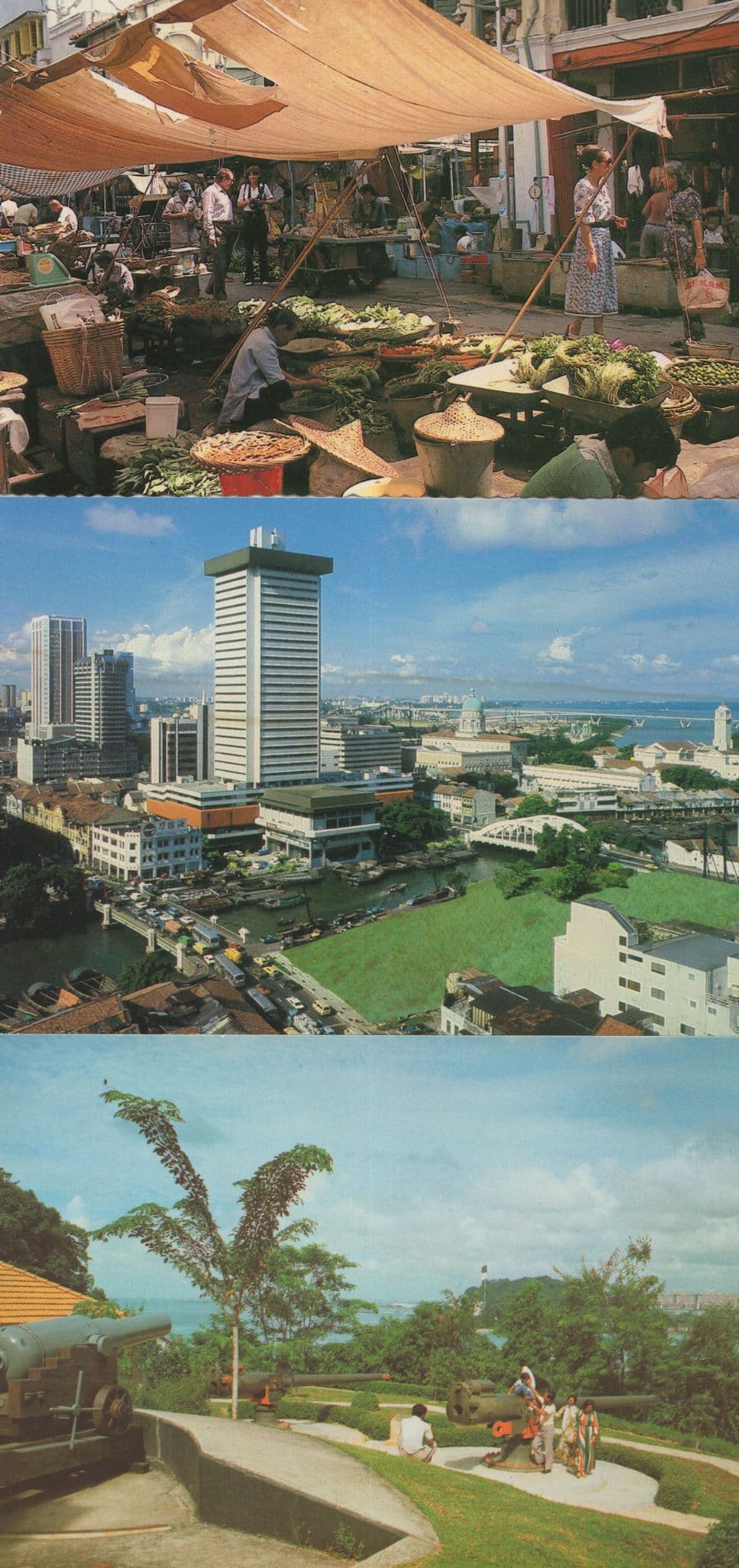 Sentosa Ancient Artillery Singapore Commercial Centre Market 3x Postcard s