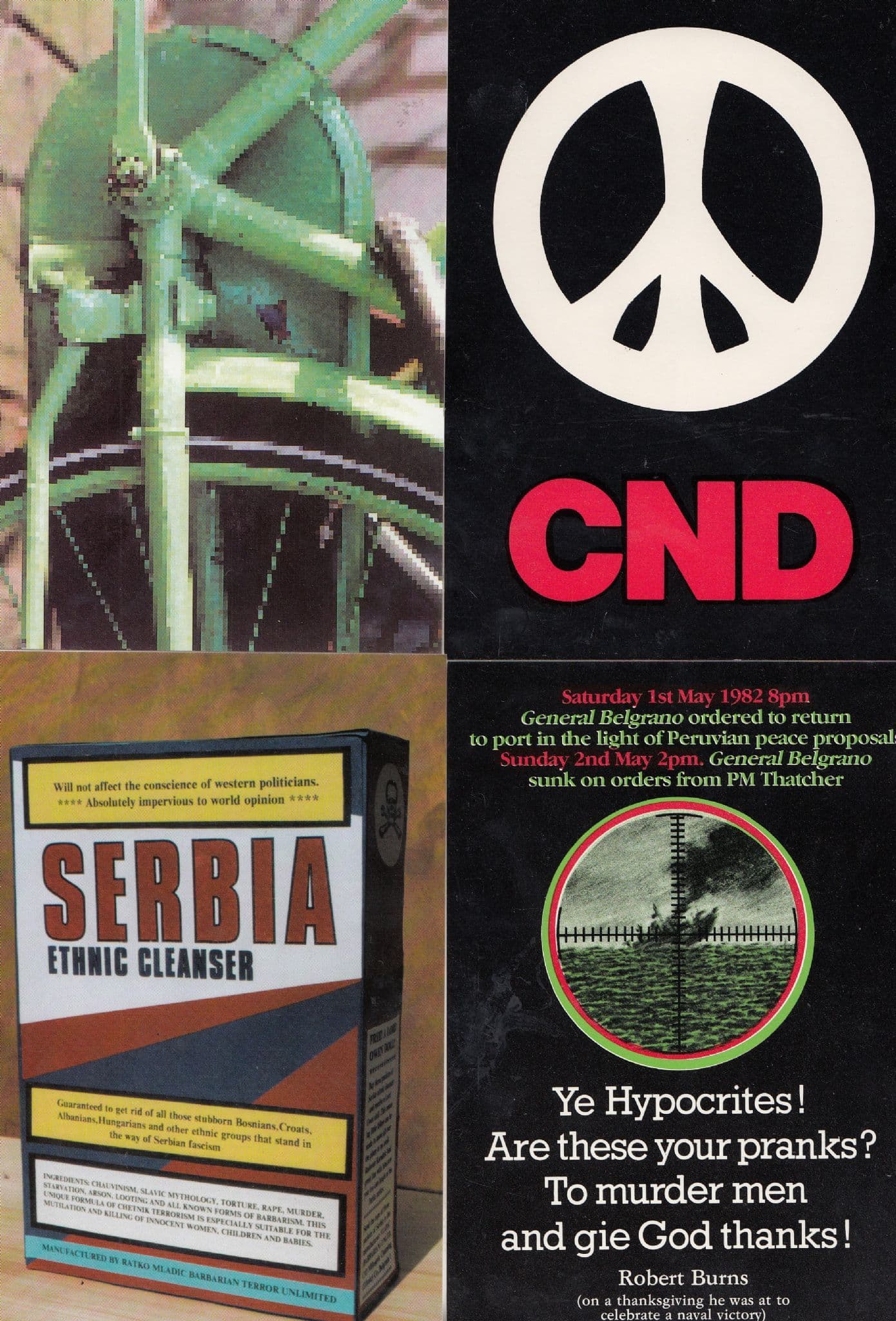 Serbia Green Machine CND 4x Postcard s