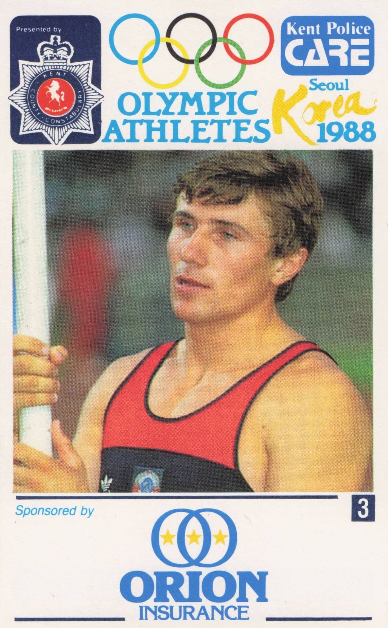 Sergey Bubka Russian Pole Vault Athlete 1988 Olympics Trade Card Photo