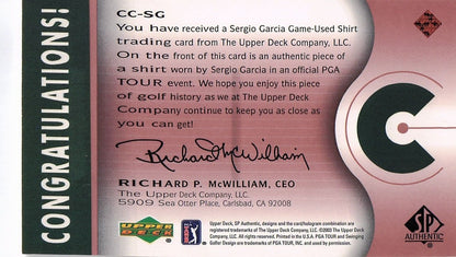Sergio Garcia Course Classics 2003 Authentic Worn PGA Tour Golf Shirt Card