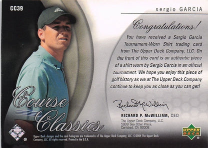 Sergio Garcia Course Classics 2004 Authentic Tournament Upper Deck Golf Shirt Card