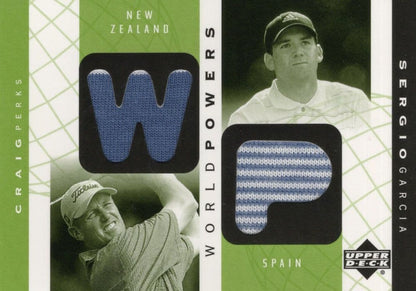 Sergio Garcia & Craig Perks World Powers Golf Upper Deck Relic Shirt Card