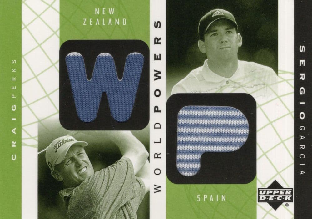 Sergio Garcia & Craig Perks World Powers Golf Upper Deck Relic Shirt Card