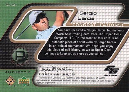 Sergio Garcia Golf Gear Real Player Shirt Swatch Upper Deck Card
