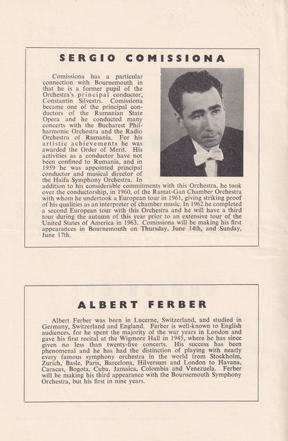 Sergiu Comissiona Bournemouth Symphony Orchestra Dorset Classical Theatre Programme