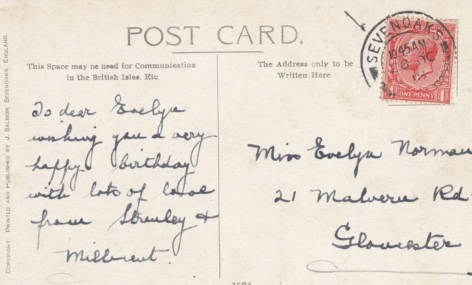 Sevenoaks Kent Sailing Ship WW1 Greetings Postcard