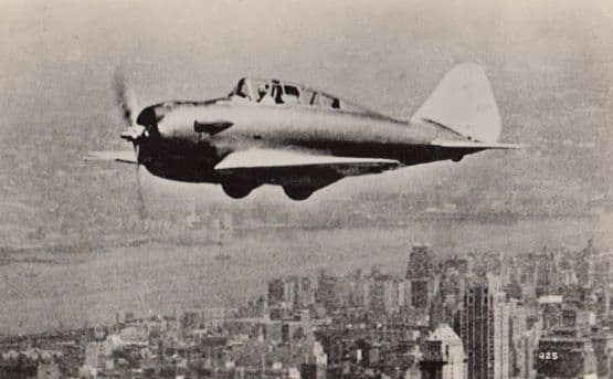 Seversky P35 Racer WW2 Plane Military Liverpool War Real Photo Aircraft Postcard