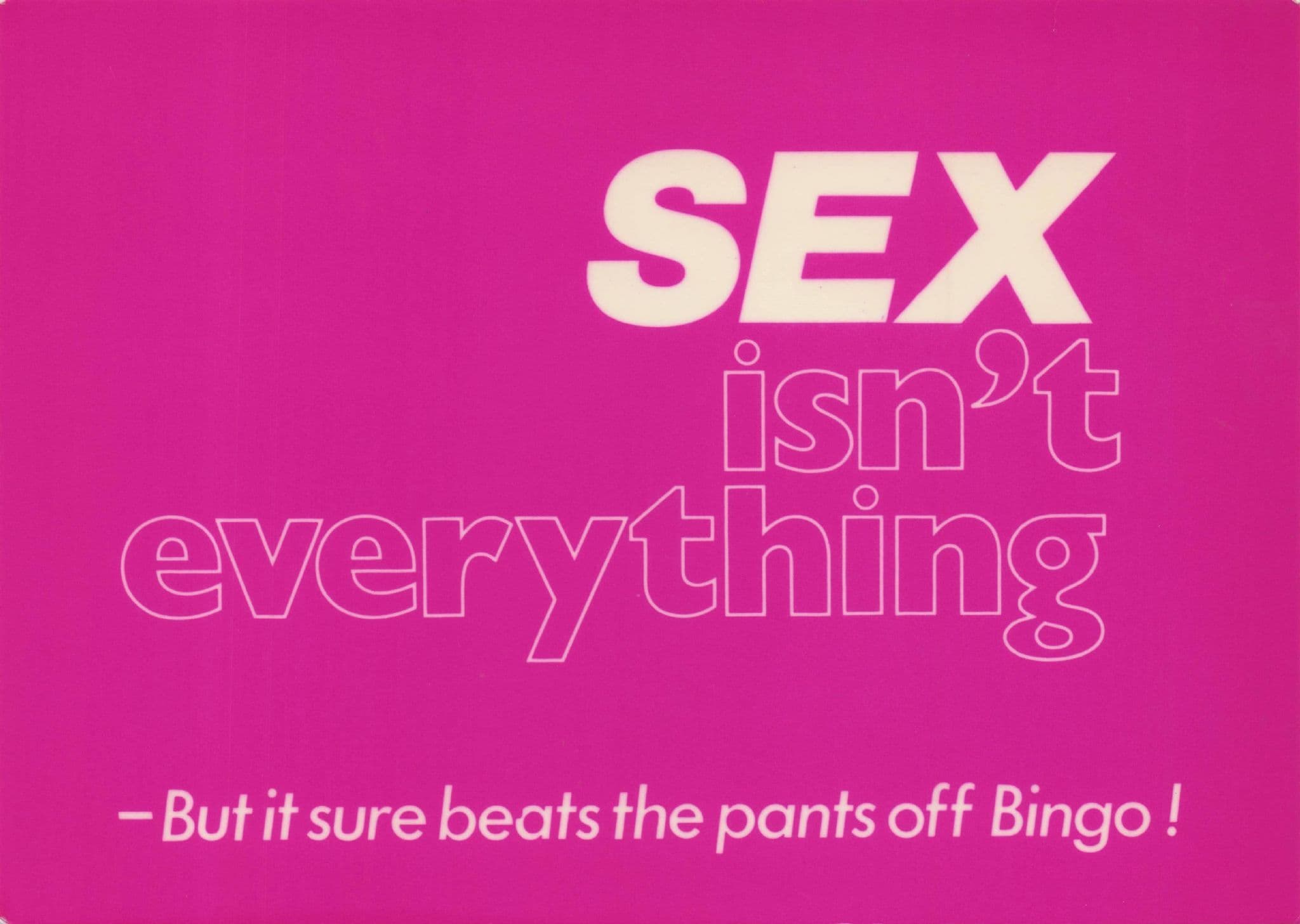 Sex Beats The Pants Off A Bingo Game Vintage 1980s Comic Sign Postcard