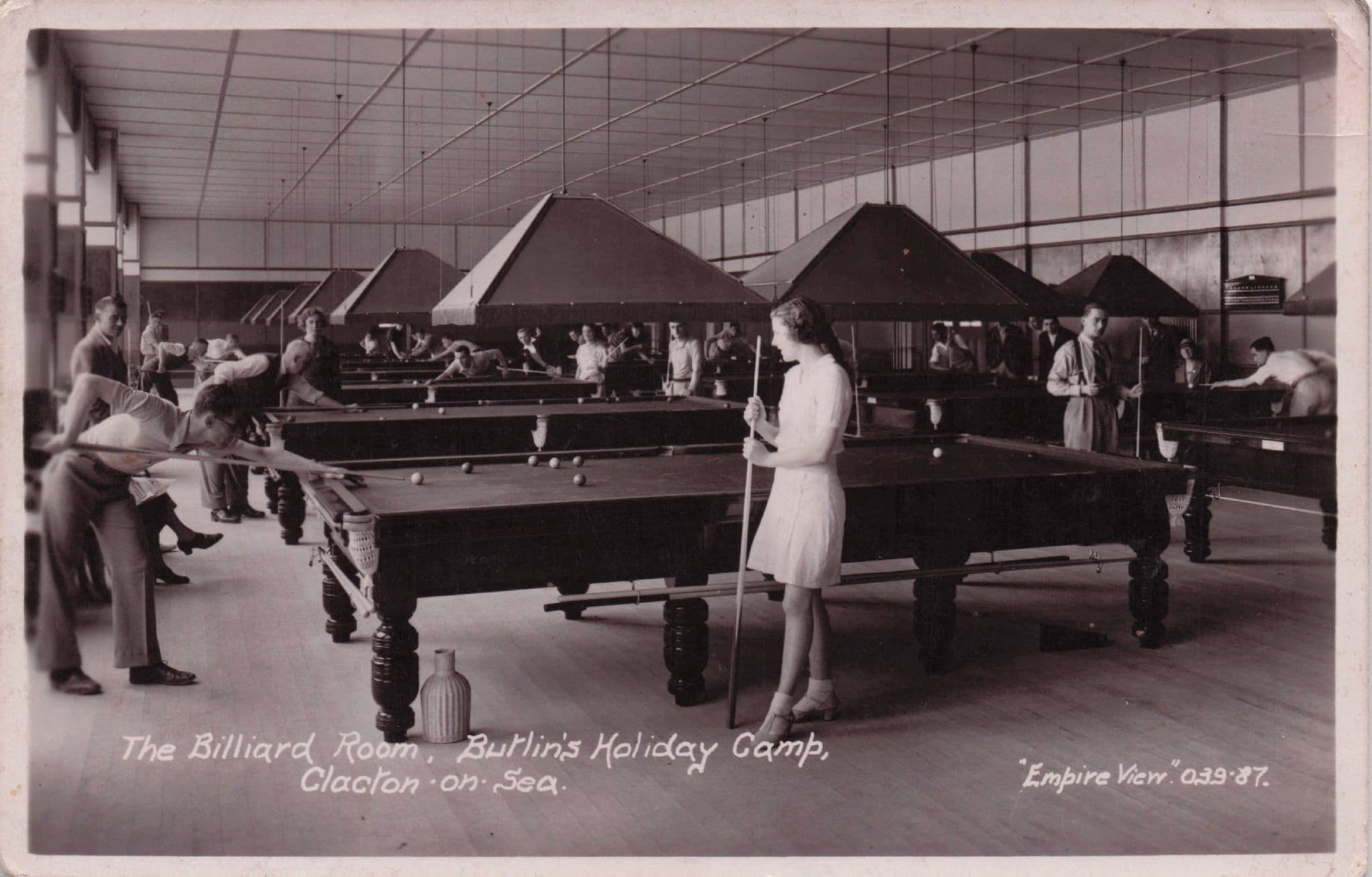 Sexy Billiards Lady at Butlins Holiday Camp Clacton On Sea Postcard
