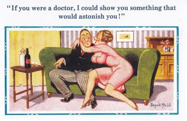 Sexy Lady Teacher Love Making Doctor Donald McGill Banned Comic Humour Postcard