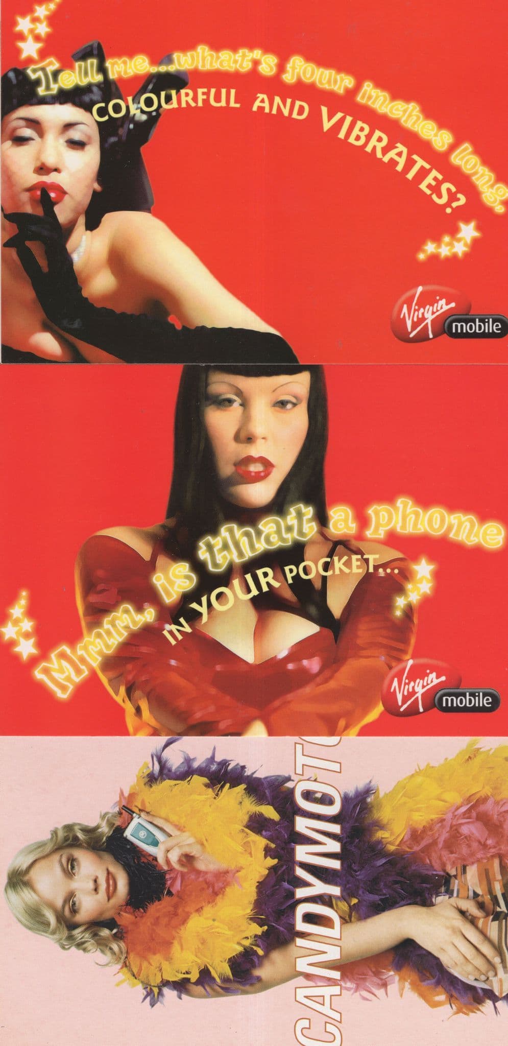 Sexy Vibrator Mobile Phone Glamour 2x Advertising Postcard s