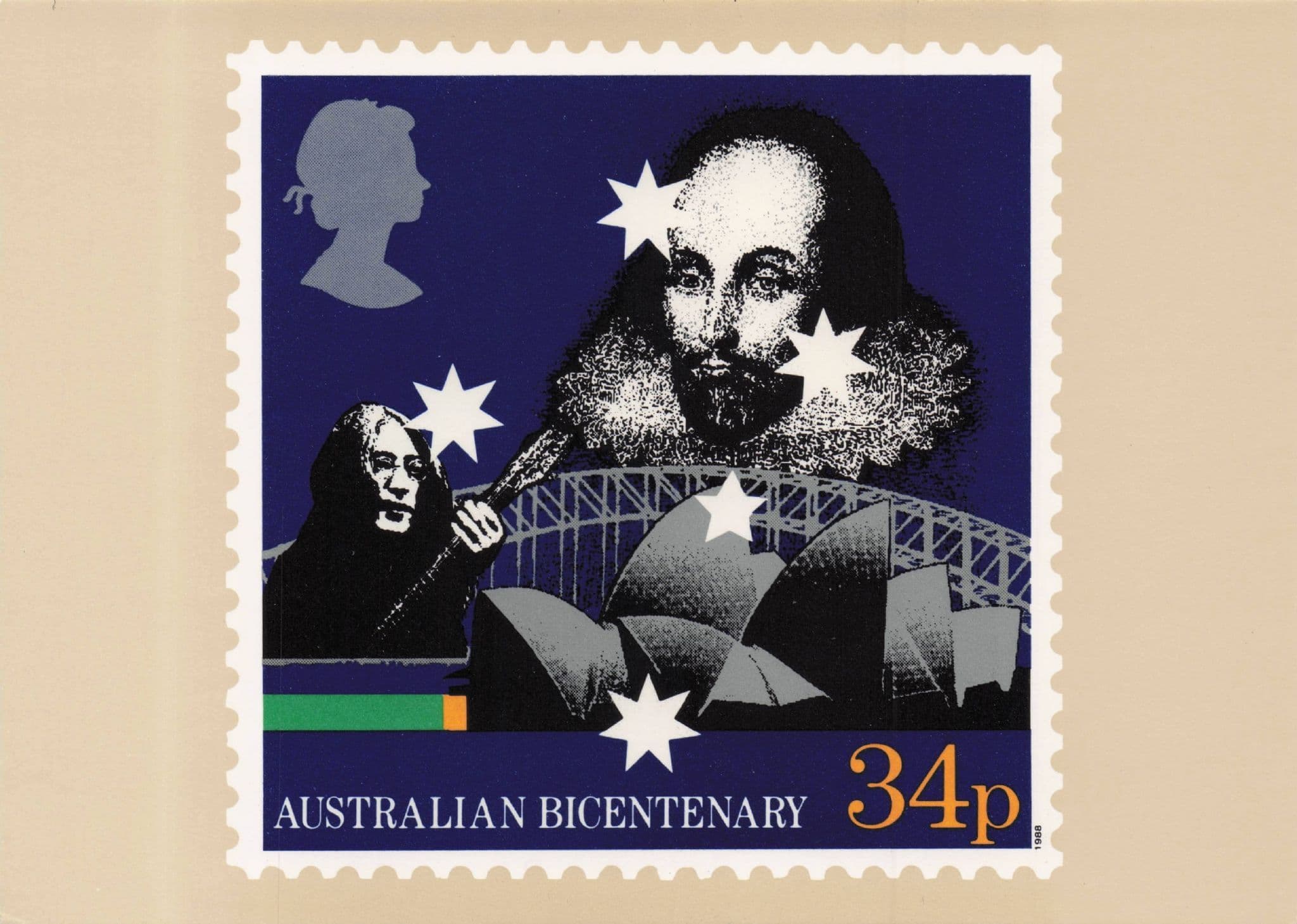 Shakespeare In Australian Bicentenary Royal Mail Rare Postcard