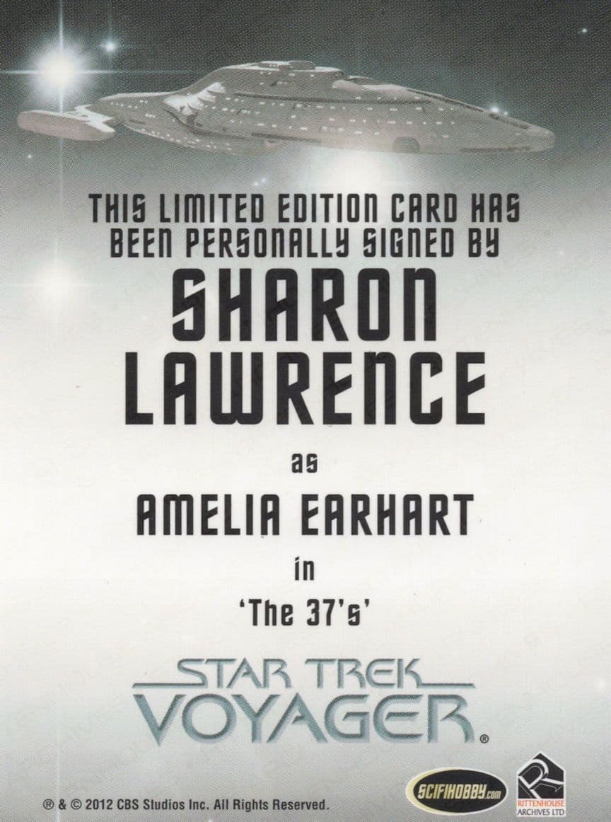 Sharon Lawrence Star Trek Voyager Hand Signed Autograph Card