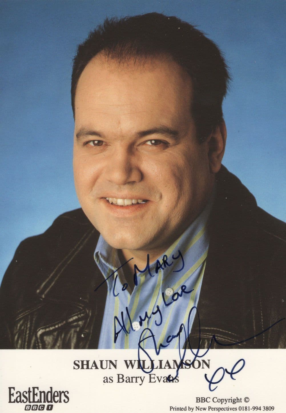 Shaun Williamson as Barry Evans Eastenders RARE Hand Signed Cast Card