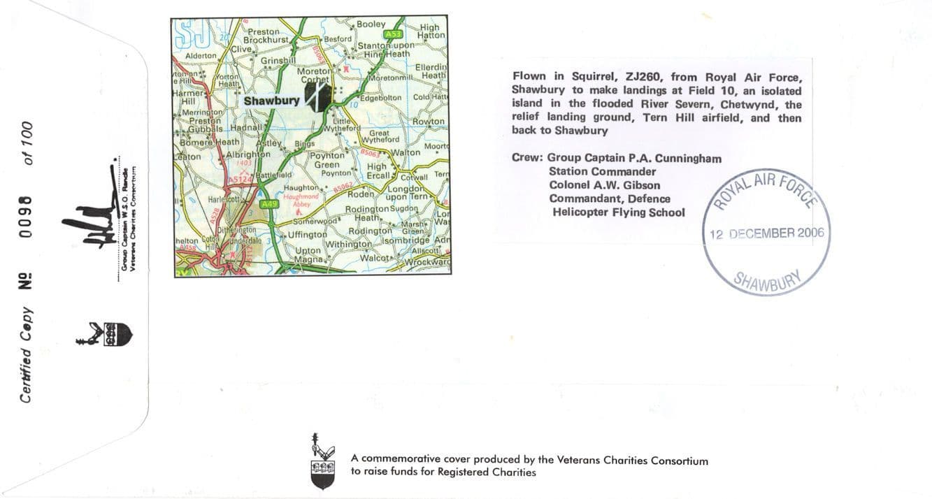 Shawbury RAF Station Timothy Jenner LTD TO 100 Hand Signed Map FDC