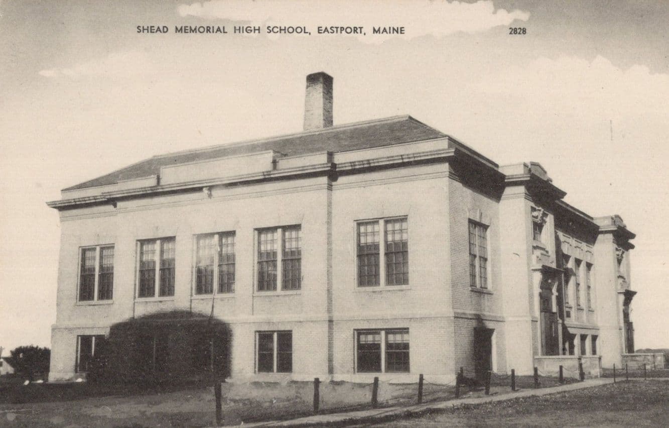 Shead Memorial High School Maine USA Rare Antique Postcard