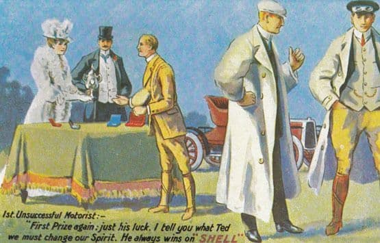Shell Motor Spirit Taxi Private Car Chauffer Garden Party Cars Vintage Postcard
