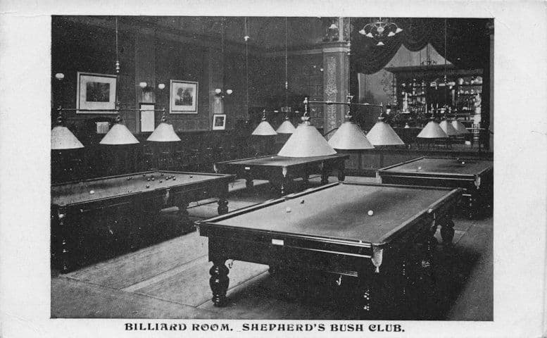 Shepherds Bush Old Billiard Snooker Club London Antique Postcard