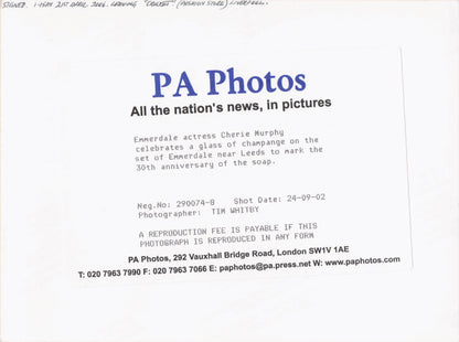 Sheree Murphy Celebrates 30 Years Of Emmerdale Hand Signed Press Photo