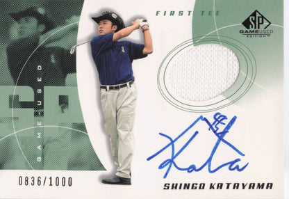 Shingo Katayama First Tee SP 2002 Golf Hand Signed Worn PGA Shirt Card