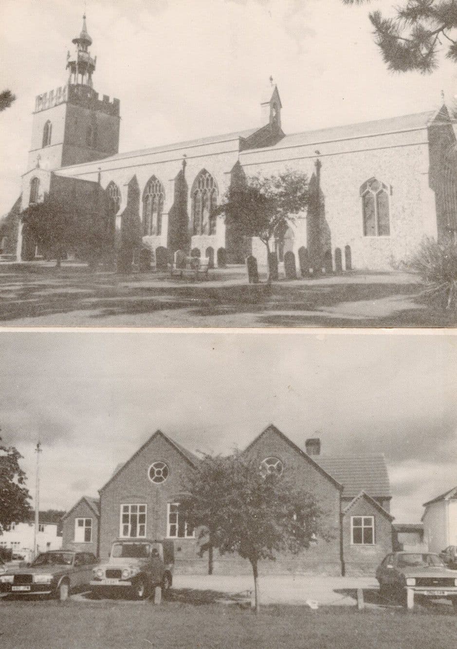 Shipdham Old School & Church Norfolk 2x 1980s Rare Postcard s