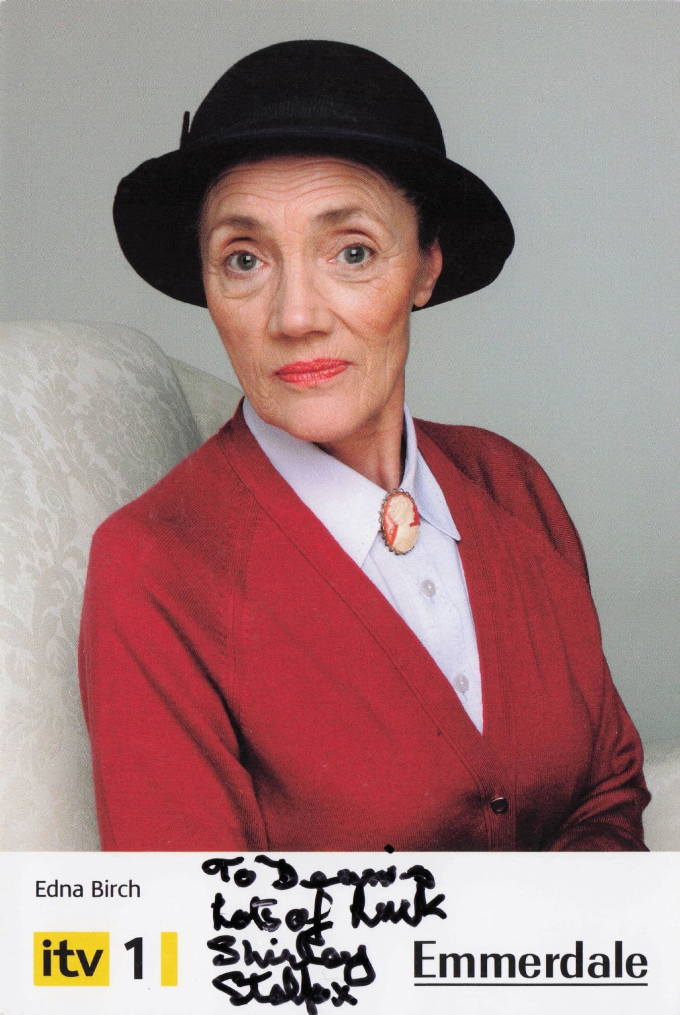 Shirley Stelfox Edna Birch Emmerdale Hand Signed Cast Card Photo