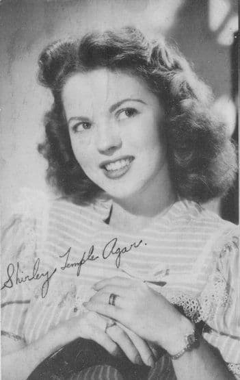 Shirley Temple Again Signed From California Studio Postcard