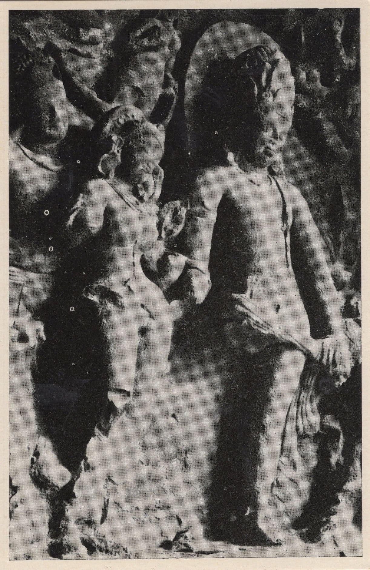 Shiva Receiving Ganges Indian Elephanta Caves Postcard