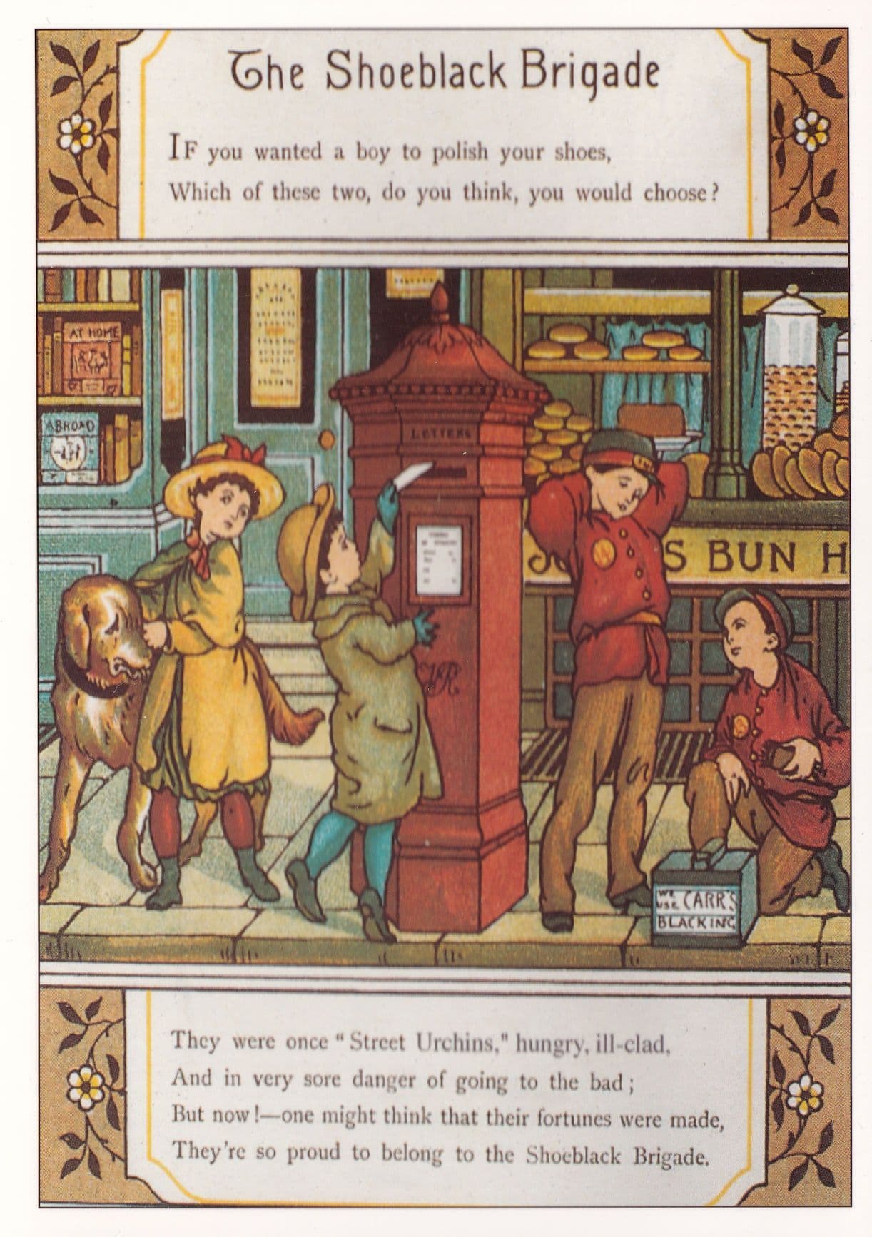 Shoe Shine Childrens Shoeblack Brigade Poster Postcard