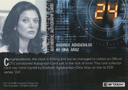Shohreh Aghdashloo as Dina Araz 24 TV Show Hand Signed Photo Card