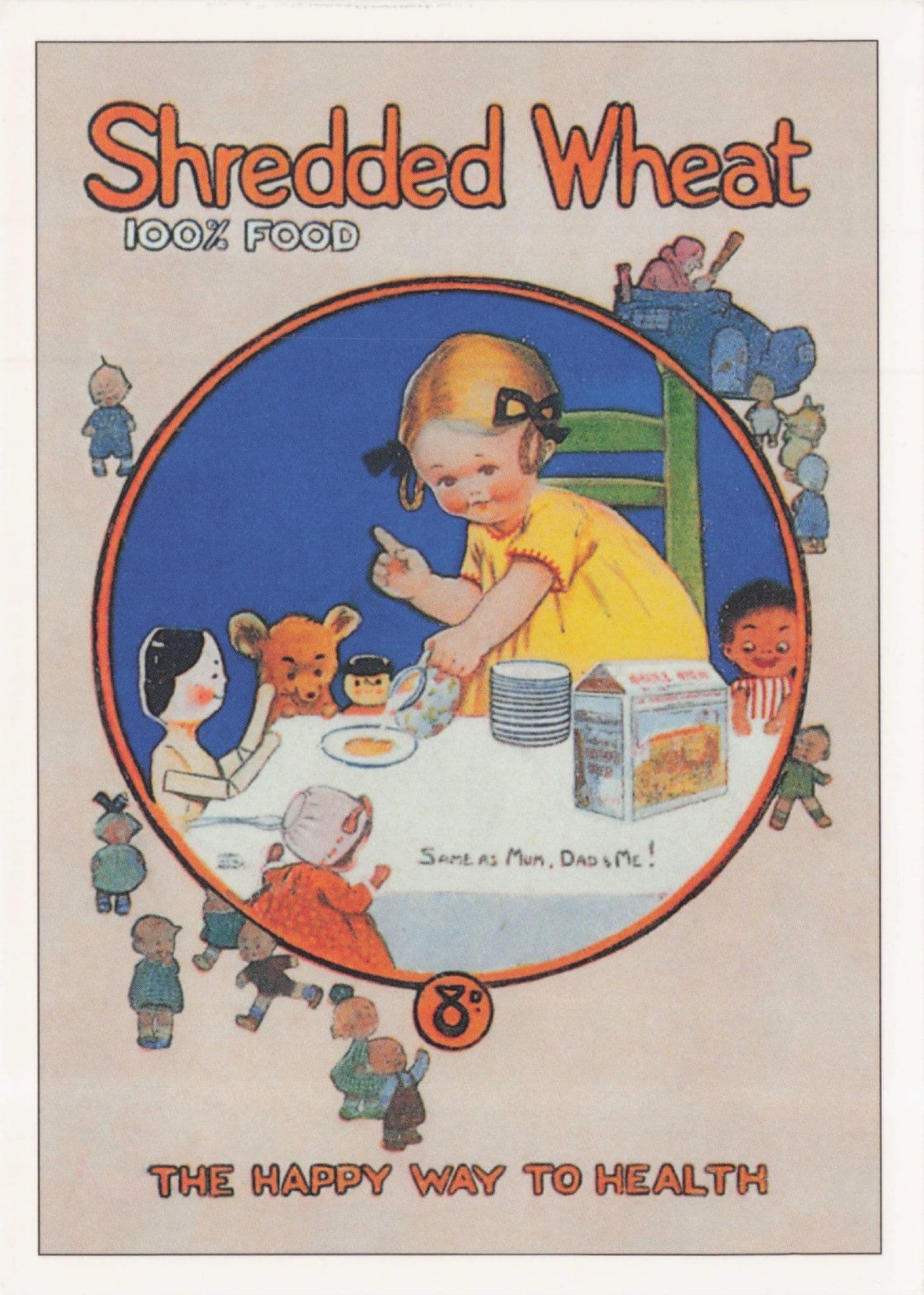 Shredded Wheat Breakfast Cereal Way To Health Advertising Postcard