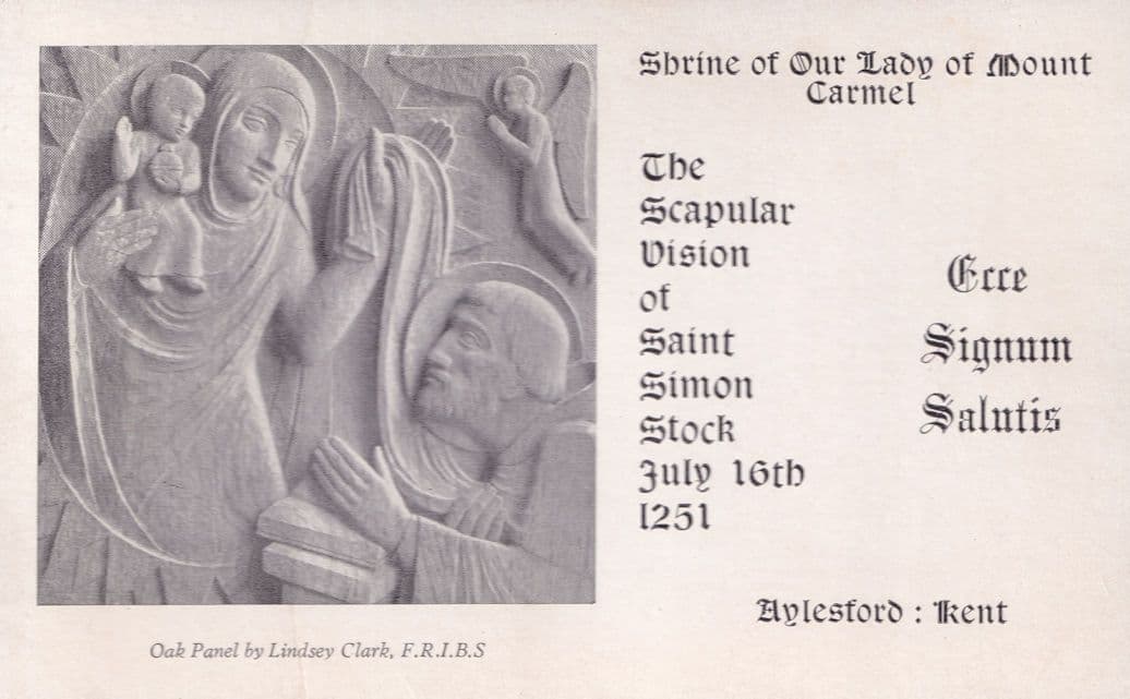 Shrine Of Our Lady Of Mount Carmel Aylesford Kent PB Postcard