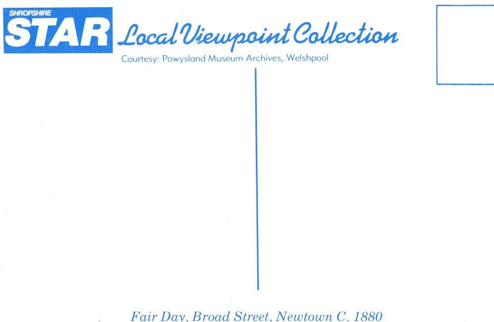 Shropshire Daily Star Newspaper Fair Day Broad Street Newtown Postcard