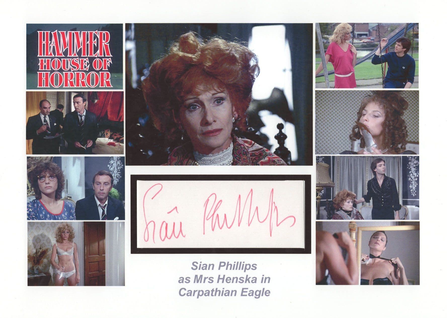 Sian Phillips Hammer House Of Horror A4 Photo Display Hand Signed