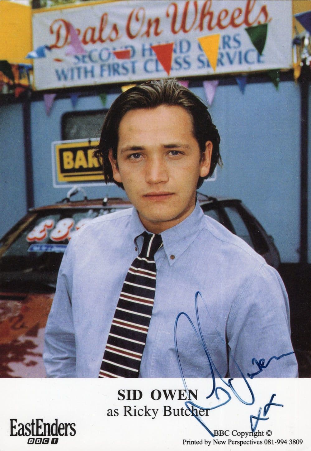 Sid Owen Ricky Butcher BBC Eastenders Deals On Wheels Hand Signed Photo