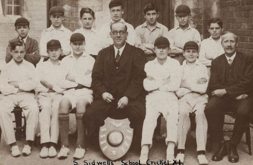 Sidwell School Cricket Team Exeter Antique Sports Postcard