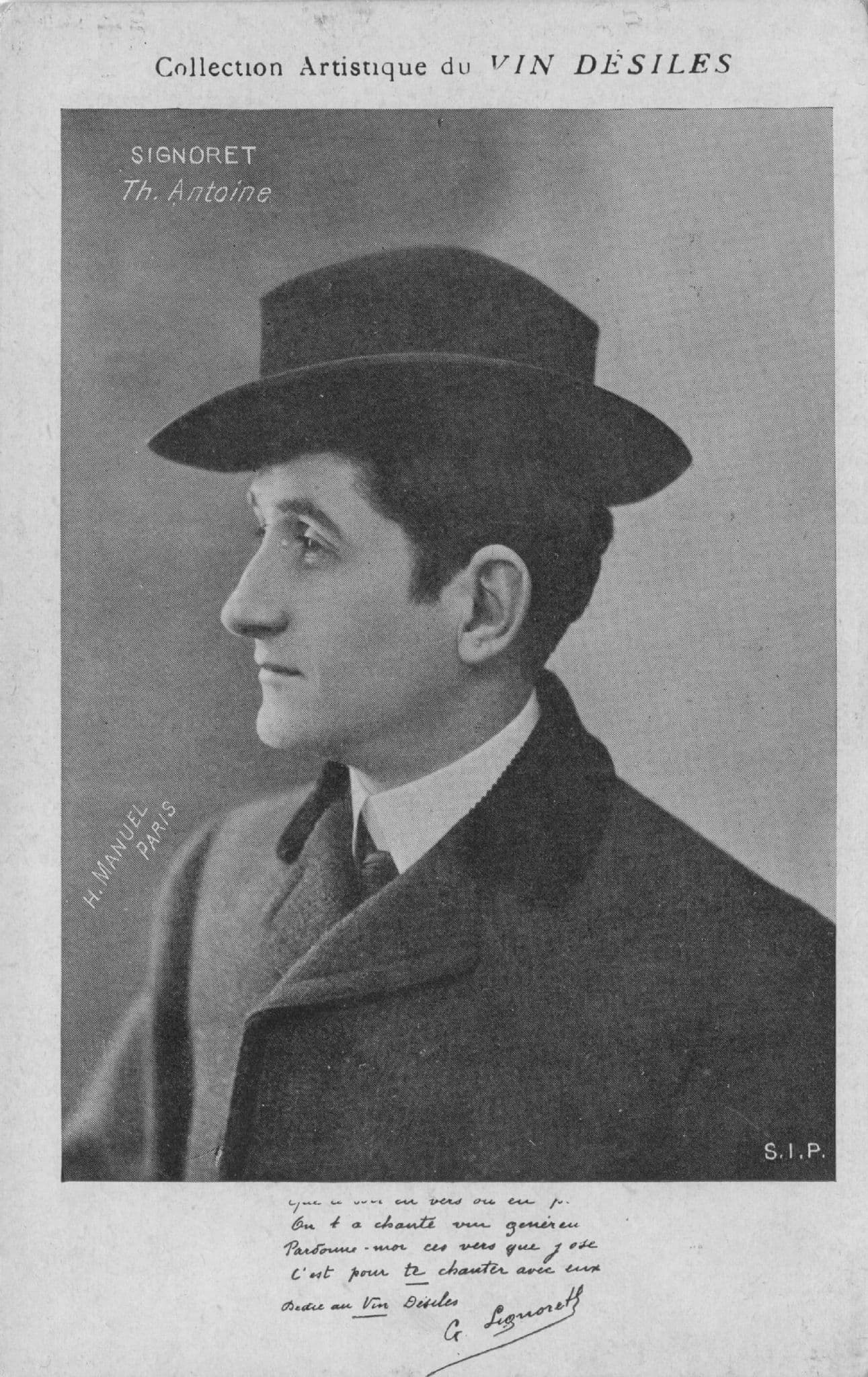 Signoret TH Antoine Edwardian Theatre & Opera Actor Old Postcard