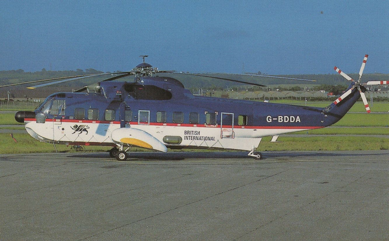 Sikorsky S-61N G-BODA Helicopter Plane Swiss Postcard