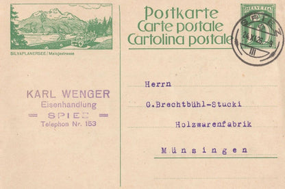 Silvaplanersee Mallets Axe Swiss Ski Tools Switzerland Old Postcard