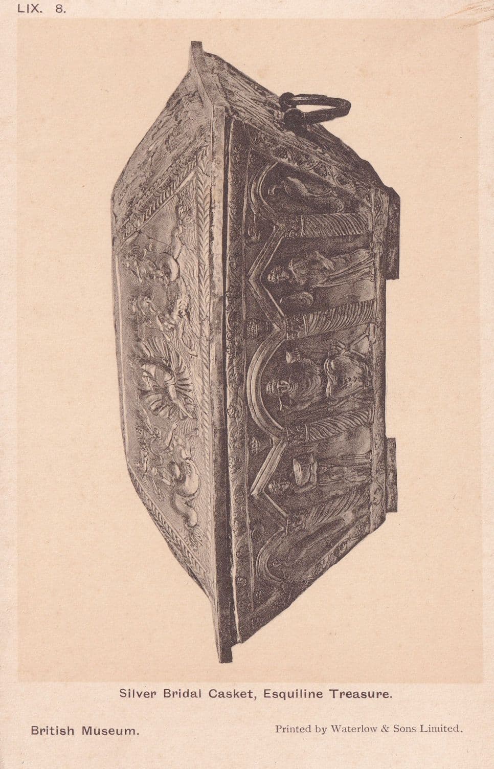 Silver Bridal Casket Esquiline Treasure British Museum Old Postcard
