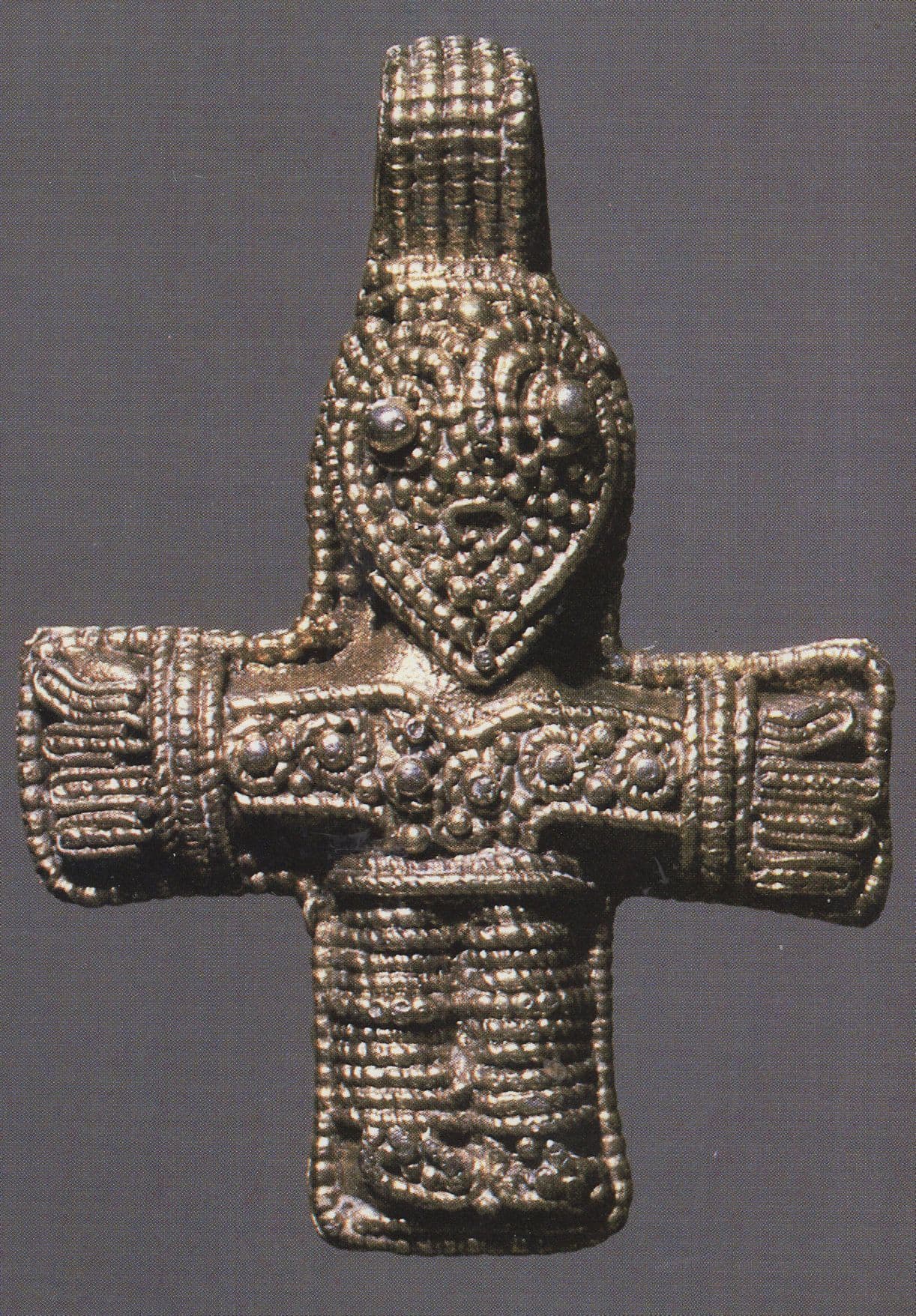 Silver Crucifix Pendant Viking Age from Swedish Birka Grave Postcard