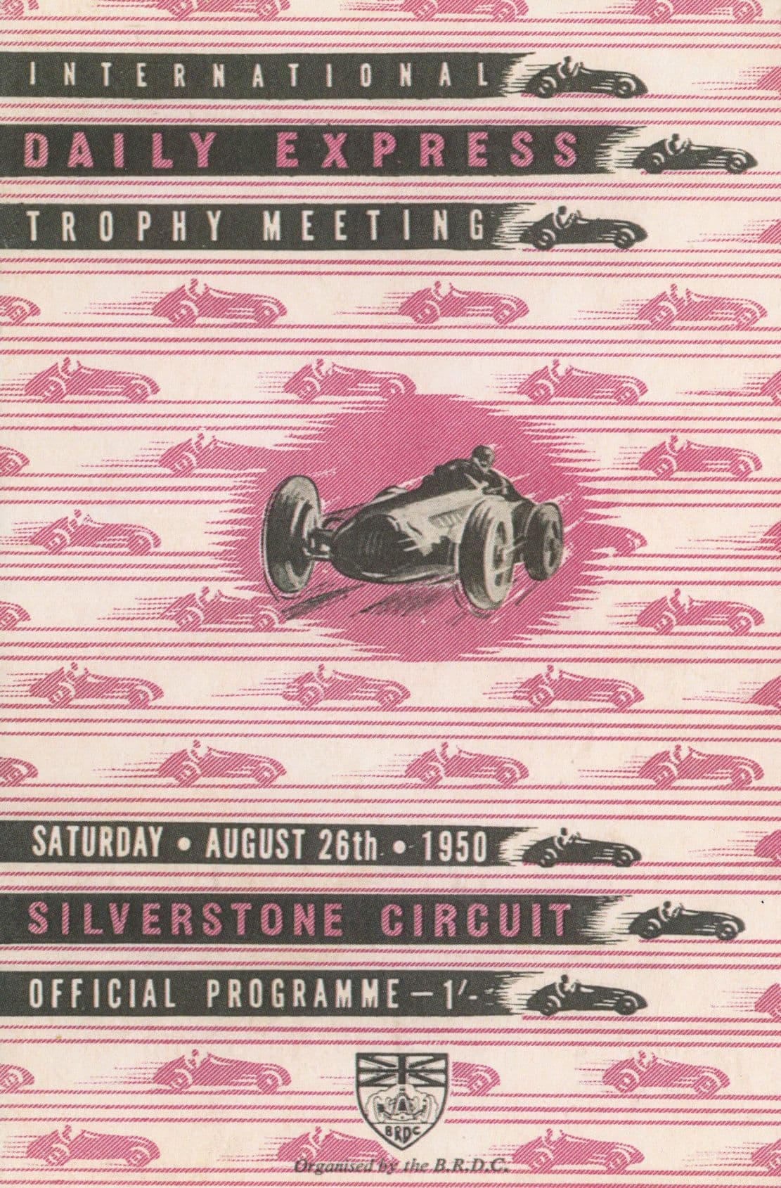 Silverstone Daily Express F1 1950 Trophy Grand Prix Poster Postcard