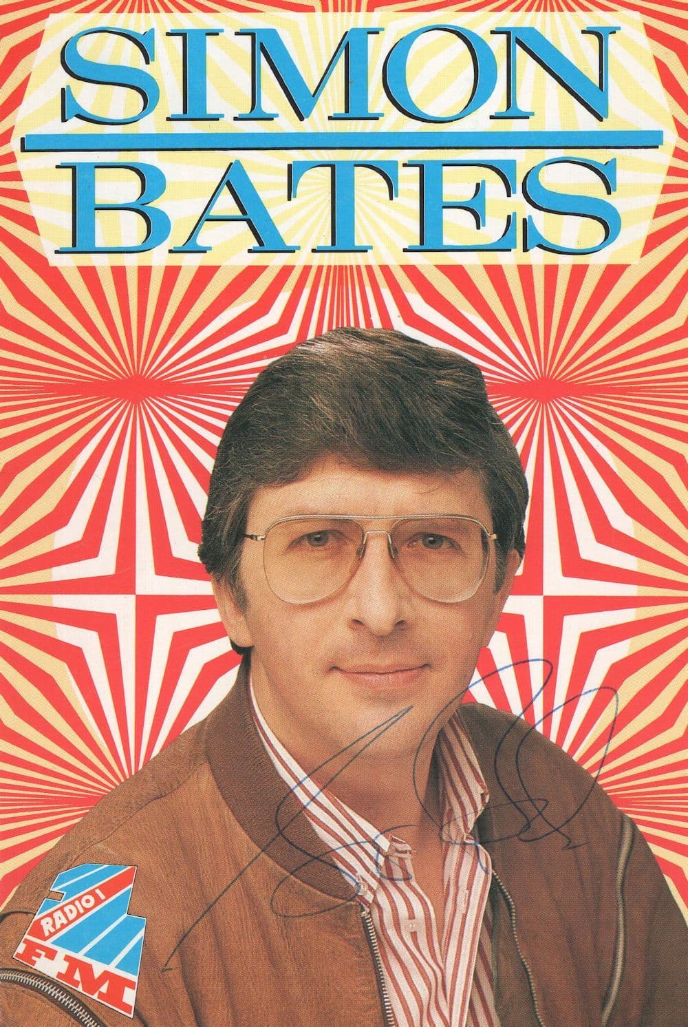 Simon Bates Radio 1 Vintage Hand Signed BBC Card Photo