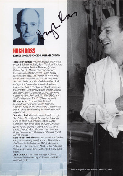 Simon Dutton Simon Templar Hugh Ross Hand Signed Theatre Photo Page