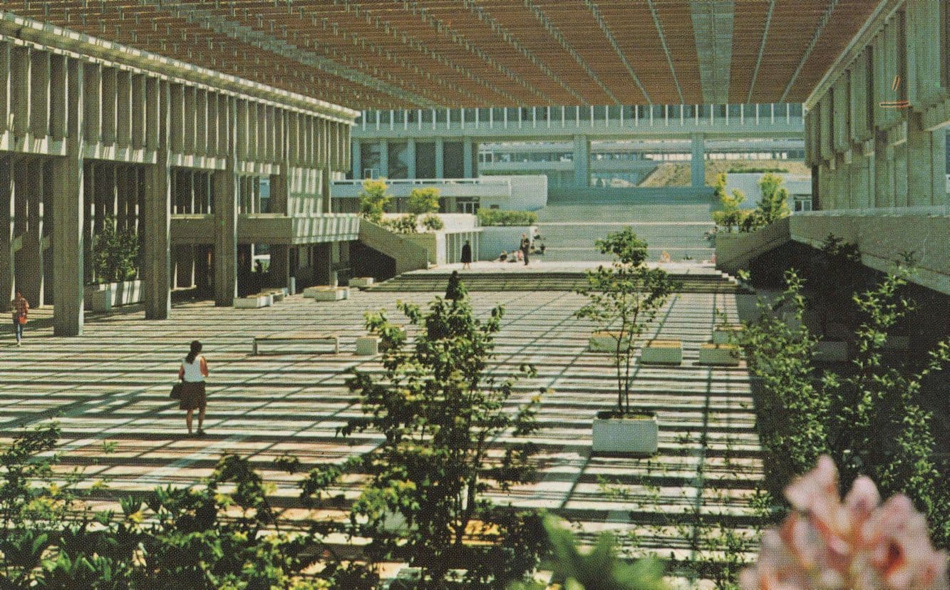 Simon Fraser University Mall Looking East Burnaby Canada Postcard