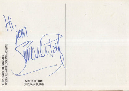 Simon Le Bon Duran Duran Hand Signed Photo Postcard