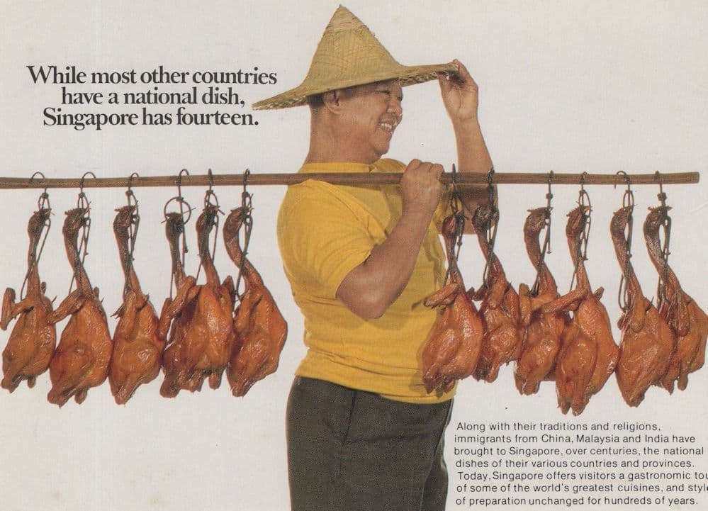 Singapore Fishing Dead Chickens Advertising Postcard