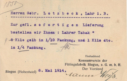 Singen Hohentweil German Volcano Trip WW1 Exploration Postcard