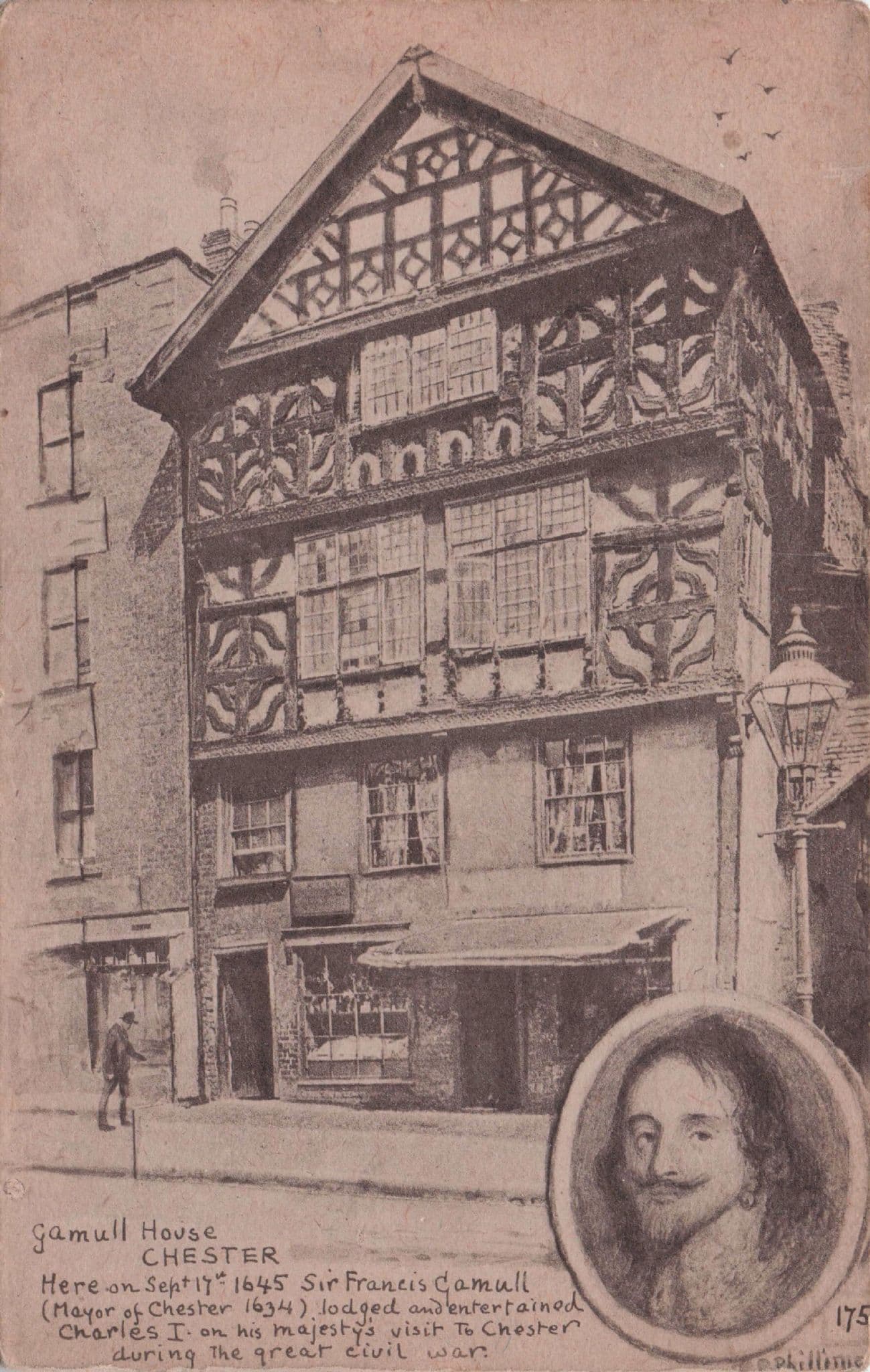 Sir Francis Gamull House Chester Mayor Old Phillimore Postcard