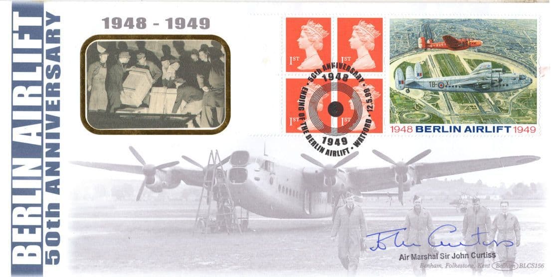 Sir John Curtiss WW2 Air Marshall Berlin Airlift Hand Signed FDC
